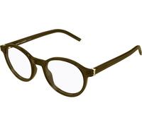 Saint Laurent SLM163 005, Marrone, RECYCLED acetate, Unisex occhiali 50