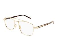 SAINT LAURENT Unisex SAINT LAURENT SL 665 OPT 003 Montature da vista Metallo Oro Trasparente Pilot