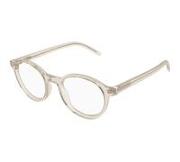 SAINT LAURENT Unisex SAINT LAURENT SL M163 004 Montature da vista Acetato Beige Trasparente Rotonda