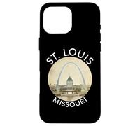 Saint Louis Missouri Gateway Arch retrò Mississippi River Lou Custodia per iPhone 16 Pro Max