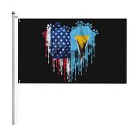 Saint Lucia America Hearts St. Lucian Bandiera Da Esterno Decorative Bandiera Da Cortile Moda Striscione 90X150Cm Per Dormitorio Soggiorno Balcone