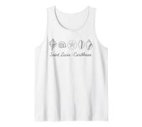 Saint Lucia Shelling Lineart Seashells Beach Travel Canotta