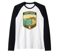 Saint-Malo Francia costiera Francese Viaggio al Mare Maglia con Maniche Raglan