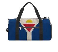 Saint-Martin - Borsone da palestra con bandiera di carta divertente con scomparto per scarpe, borsone da viaggio, borsa da viaggio per la notte, borsa da yoga