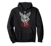 Saint Michael Archangel Defeating Satan Felpa con Cappuccio