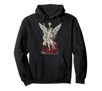 Saint Michael Archangel Defeating Satan Felpa con Cappuccio