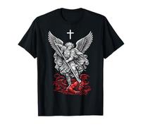 Saint Michael Archangel Defeating Satan Maglietta