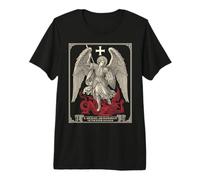 Saint Michael Archangel Defeating Satan Maglietta Premium