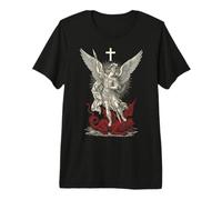 Saint Michael Archangel Defeating Satan Maglietta Premium