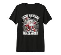 Saint Nicholas Original Headbanger Heavy Metal Natale Maglietta Premium