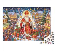Saint Nicholas Puzzles 1000Pc Materiale Riciclabile Christmas Eve Senior Puzzles Impossibile Difficile Stimolante Gioco Educativo for Uomini 38x26cm/1000pcs