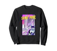 Saint Paul Gatto Retro Anime Paesaggio Urbano Minnesota USA Felpa