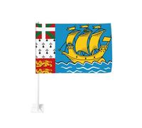 Saint Pierre Miquelon Bandiera Auto Bandiera Esterna Finestra Clip 30x45 Cm Doppio Lato Decorazione Auto