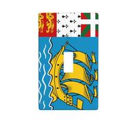 Saint Pierre Miquelon Bandiera Interruttore Luce Copertura Decorativa Singola Toggle 1 Gang Piastra Da Parete per Cucina Casale Camera Da Letto Bagno Arte Decor