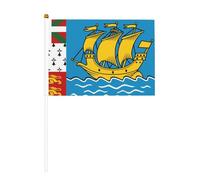Saint Pierre Miquelon - Bandiere piccole da tenere in mano, mini bandiere su bastone per feste, attività di squadra, parate, decorazione per le vacanze, confezione da 10
