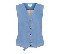 Saint Tropez - Gilet Blu Fumo con Scollo a V Bottoni - -Jackets -Donna -Blu -L