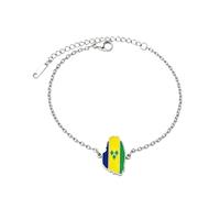 Saint Vincent - Bracciale in acciaio inox con mappa della bandiera di San Vincent