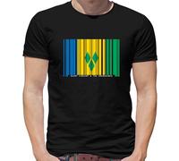 Saint Vincent E Grenadine Codice a Barre Stile Bandiera - T-Shirt - Bandiere