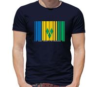 Saint Vincent E Grenadine Codice a Barre Stile Bandiera - T-Shirt - Bandiere