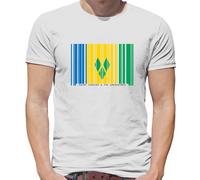 Saint Vincent E Grenadine Codice a Barre Stile Bandiera - T-Shirt - Bandiere