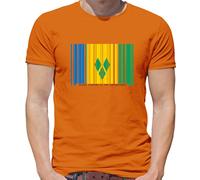 Saint Vincent E Grenadine Codice a Barre Stile Bandiera - T-Shirt - Bandiere