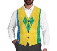 Saint Vincent Grenadine Paisley Bandiera Novità Uomo Vestito Gilet Divertente Formale Gilet Business Gilet, Stile:, S