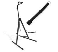 Saintfield Studios - Supporto Regolabile per Violoncello in Acciaio con Gancio Porta Archetto in Nero Opaco - Pieghevole e Portatile, con Barra di Sicurezza - Completo di per Estremità dell'Endpin