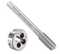 Saipe 2 pezzi 7/16 "-14 UNC Tap and Die Set, 7/16 x 14 UNC HSS Filettatura Tap Die Set, Flauto diritto Macchina Tap Lega Strumento Acciaio Filo Rotondo Die Mano Destra, Vite Maschiatura Filettatura