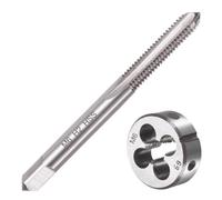 Saipe M6 x 1.0 Set di maschi e matrici metriche M6 x 1 mm HSS diritto scanalato macchina filettatura destra vite rubinetto e filiera rotonda