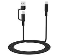Saipomor Cavo 2 in 1 da USB-C a USB-A e USB-C da 3 m, trasferimento dati veloce e cavo di ricarica compatibile con Elgato HD60 X, HD60 S/S+, 4K X, 4K60 Pro, Wave 3, Facecam Pro, nylon intrecciato