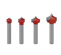 Saipor 4 pz 6mm Shank Point Taglio Roundover Router Bit Set C3 Carburo Punta Rotonda Sopra Perline Bit Beadboard Router Bit Raggio 3.96/4.76/6.35/7.96mm