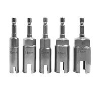 Saipor 5 PCS Power Wing Nut Driver Set with 1/4 Inch Hex Shank Slot Wing Nuts Drill Bit Socket Wrenches Tools Set for Panel Nuts Screws Eye C-Hook Bolt, Q-Hanger (10/12/14/16/18mm)