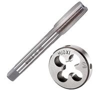 Saipor M10 x 1 Set di maschi e matrici metriche M10 x 1,0 mm HSS diritto scanalato macchina filettatura destra e filettatura rotonda