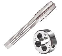 Saipor M12 x 1.25 Set di maschi e matrici metriche M12 x 1,25 mm HSS diritto scanalato macchina filettatura destra e filettatura rotonda