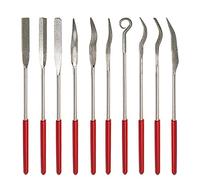 Saipor - Set di 10 mini lime con aghi diamantati, per lavori di intaglio, per gioielli, gioielli, ceramica, pietra, vetro, legno, 3 x 140 mm