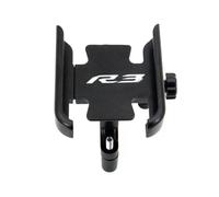 SAIQIAFC Supporto per Telefono Moto Manubrio Porta GPS Bracket per Yamaha YZFR3 2023 2024 Alluminio CNC-Handlebar Black