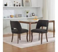 Sairedel Set di 2 coprisedia per sala da pranzo - Design moderno, sedile imbottito in tessuto, stile contradnard moderno - per cucina o sala da pranzo, nero - Sì. - Sì.