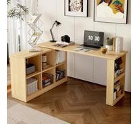 Sairedel Tavolo da ufficio multifunzionale 140 * 104 * 75 cm -, piastra perforata e robusto piano di lavoro - Altezza regolabile e forma mutevole nel design naturale (Super ricaricabile)