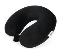 SAIREIDER Cuscino da viaggio in 100% pura memory foam, cuscino da viaggio per il collo, cuscino da viaggio per viaggiare, auto, casa, ufficio, fodera lavabile (nero)