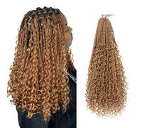 Saisifen 8 Pacchi Boho Dea Box Trecce Capelli All'uncinetto per Le Donne Nere, Pre-ciclo Bohemian Micro Trecce Con Capelli Ricci 27# Biondo Miele 18 Pollici(45cm)
