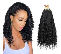 Saisifen 8 Pacchi Boho Dea Box Trecce Capelli All'uncinetto per Le Donne Nere, Pre-ciclo Bohemian Micro Trecce Con Capelli Ricci 1b Nero 12 Pollici(30cm)