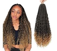 Saisifen 96 Fili Boho Dea Box Trecce Capelli All'uncinetto per Le Donne Nere, Pre-ciclo Bohemian Micro Trecce Con Capelli Ricci T27 Da Nero a Biondo Miele 24 Pollici(60cm)