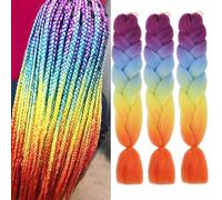 Saisifen Capo per Trecce Ombre 3 Confezioni 60 cm Trecce Twist e Crochet per Donne e Bambini #D8 Ombre 4 Colori