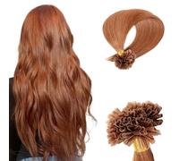 Saisifen Estensioni Dei Capelli Della Punta Del Chiodo Della Cheratina per L'estensione Dei Capelli Umani Della Punta Dell'u Delle Donne 50g 100 Fili 30# Marrone Rossastro 20 Pollici (50cm)