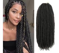 Saisifen Marley Twist Intrecciando le estensioni dei capelli 3 pacchetti/lotto Marley Treccia capelli lunghi Afro Kinky ricci farfalla serrature capelli all'uncinetto (18 pollici, #2)