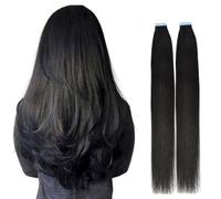 Saisifen Nastro Dritto Nelle Estensioni Dei Capelli 100g 40 Pezzi Doppio Lato Nastro Adesivo Ins Trama 1b # Capelli Umani Neri Naturali 20 Pollici(50cm)
