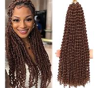 Saisifen Passion Twist Wave Water per donne nere 16 Strands/Pack 6 Pack/lotto Curly Diy Crochet Frawing Hair Extensions (24 pollici, #30)