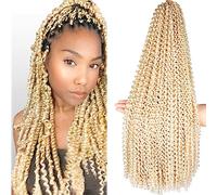 Saisifen Passion Twist Wave Water per donne nere 16 Strands/Pack 6 Pack/lotto Curly Diy Crochet Tracking Hair Extensions (24 pollici, #613A)