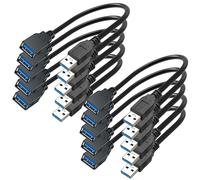 SaiTech IT 2 Pezzi Lunghezza Corta di 15 cm (6 Pollici) USB 3.0 Extension Cable, USB 3.0 Un Maschio a Femmina Extender Cable - blue15cm