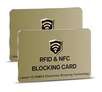 SaiTech IT Carte RFID, una carta protegge l'intero portafoglio borsa per uomini e donne, NFC contactless Bank debito carta di credito protezione ID ATM Guard Card - dorato, dorato, 2 Pcs Golden, Rf